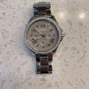Fossil silver rhinestone watch